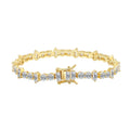 SB208 Great 925 Sterling Silver Tennis Bracelet with Round Cut with Emerald Cut 3mm 5A Zirconia Bracelet Jewelry