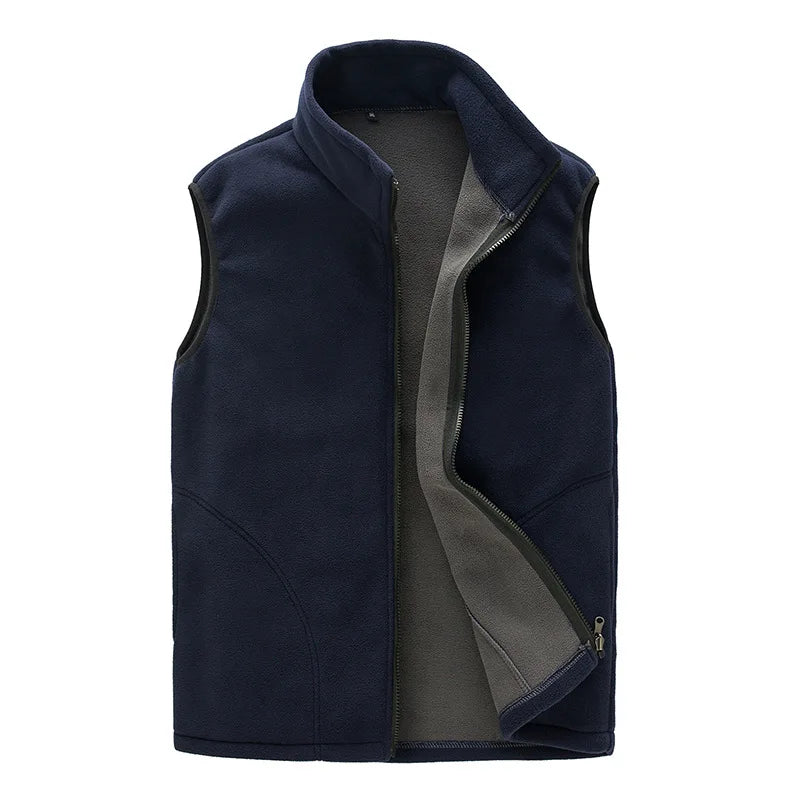 Custom Full-Zip Polar Fleece Jacket Lightweight Vest Gilet Cozy Sleeveless Cardigan Zipper Waistcoat Outerwear With Pocket