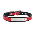 Wholesale Genuine Leather Dog Collar with Engraved Name Tag