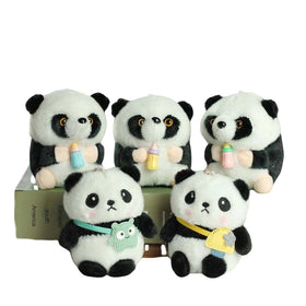 Cartoon Panda Dolls Pendant Stuffed Animals Toys Panda Plush Keychains Toys Panda Plush Keychain Bag Charms Pendant Accessories