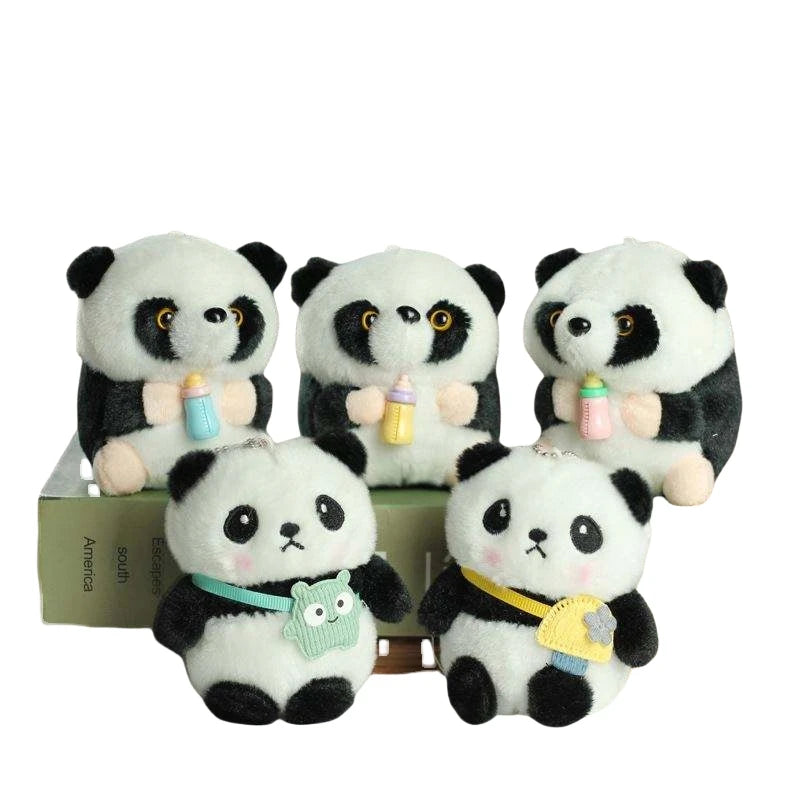 Cartoon Panda Dolls Pendant Stuffed Animals Toys Panda Plush Keychains Toys Panda Plush Keychain Bag Charms Pendant Accessories