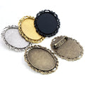 30x40mm Inner Size Oval Retro Brooch Pins Bezel Trays for Cabochon Blank Base Setting DIY Jewelry Making Supplies MegaBDM