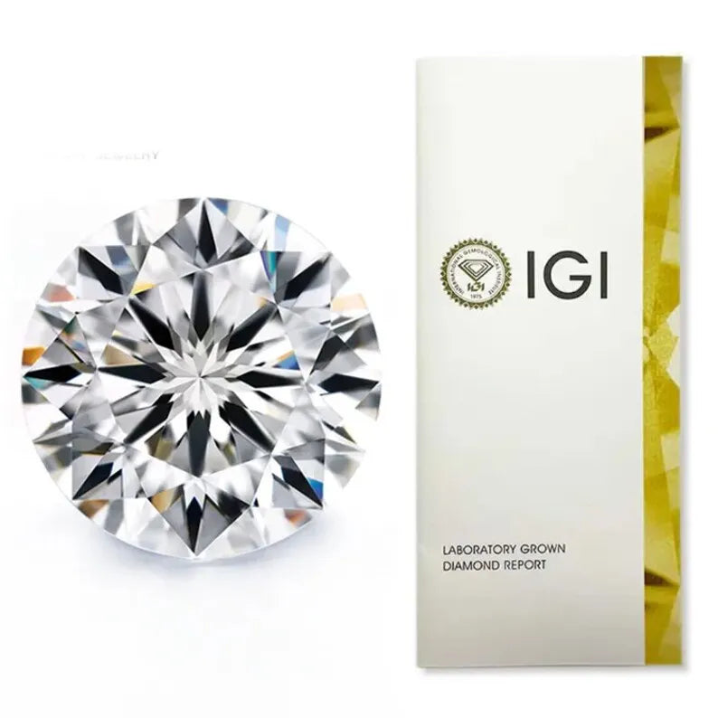1 Carat VVS1 VVS2 White D Colorless Round Brilliant Cut 1ct Lab Cultivated Created Grown Diamond  VS VS1 With IGI Certificate