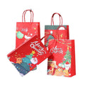 Xmas Santa Claus New Year Party Gift Craft Luxury Shopping Christmas Packaging Kraft Paper Gift Bag With Handles