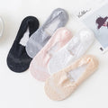 Wholesale Woman Summer Lace Casual Breathable Fashion Non-slip Invisible Socks Custom logo Cotton Bottom No Show Socks Hosiery