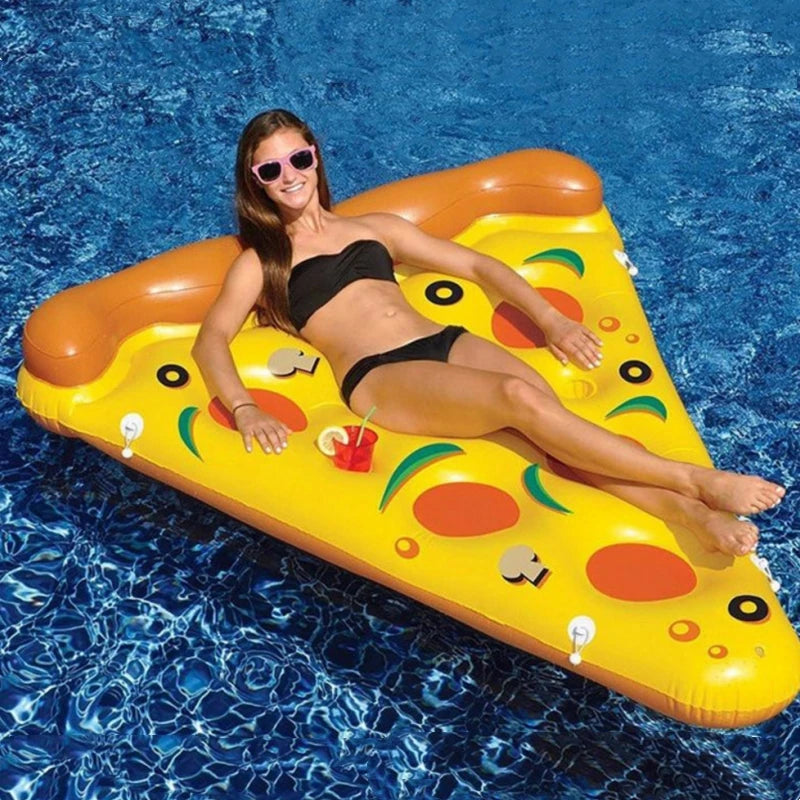 Summer Swim Party Toy Inflatable Pizza Slice Pool Float Raft Mattress Inflatable Bed