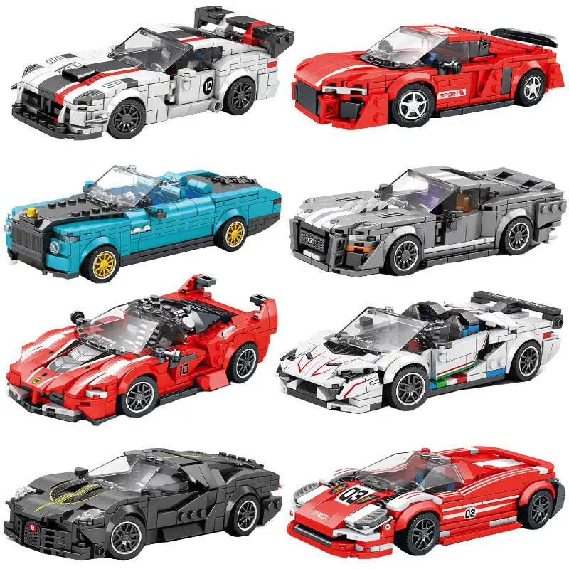 Wholesale Reobrix Block Super Racing Car Model Building Blocks DIY Famous Sport Car Assembly Brick Toys