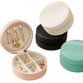 Custom Print PU Leather Mini Travel Portable Jewelry Boxes Round Zipper Small Gift Jewelry Case