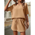 S-XXL Short Sleeve Casual Set Summer New Batshirt Fashion Shorts Two Piece Set