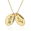 Milskye Engagement Jewelry Fashion Fine for Women 925 Silver 18K Gold Birth Flower Birthstone Initial Necklace
