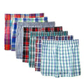 Para Hombre Men's Plus Size 6XL Underwear Cotton Briefs Boxers Mens Plaid Striped Loose Trunks Men's Cotton Boxer Shorts