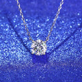 Fine Necklace Diamond Moissanite 6.5mm 1ct 925 Sterling Silver Women's Necklace