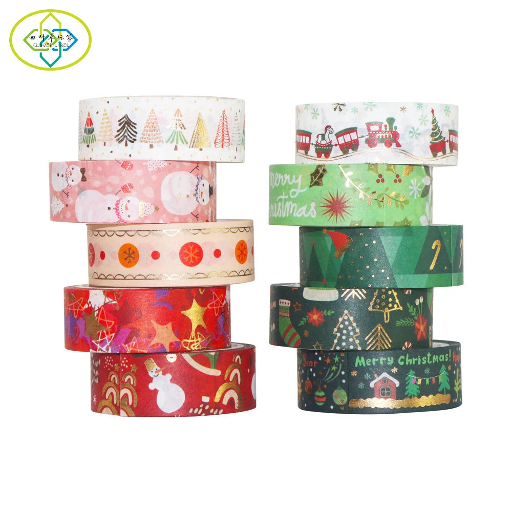 Wholesale Custom Design Printed Christmas Decorative Washi Masking Tape