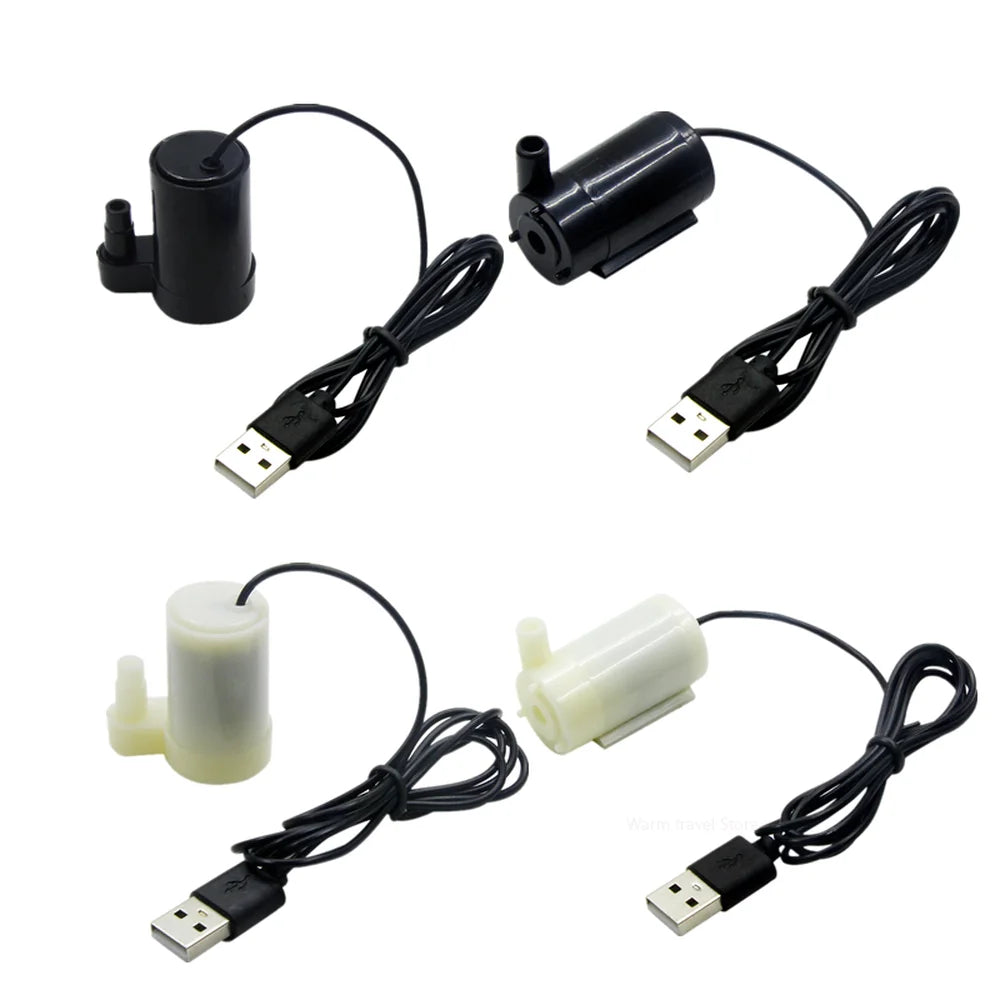 Super Quiet DC 5V USB Brushless Motor Portable Submersible Water Pump Low Pressure 7mm Outlet Hydroponic Fish Tank Circulating
