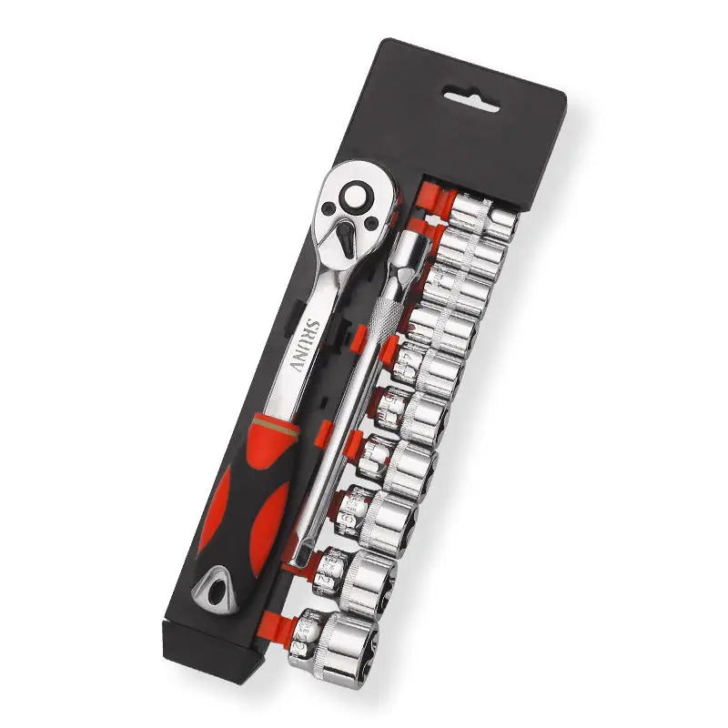 72T Portable Small Quick Reverse Torque Ratchet Handle Adjustable Wrench Socket Set