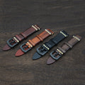 Yunse Customized Logo Italian Vintage Handmade Genuine Leather Watch Band 18/20/22/24mm Leather Watch Strap with Pin Buckle