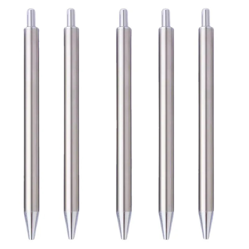 Custom Slim 1.0mm New Metal Click Gel Pen Fashionable Stainless Steel Ballpoint Pens with Smooth Straight Writing