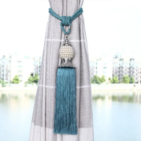American Style Big Pearl Buckle Rope Strap Hanging Ball Buckle Straps Curtain Accessories Home Decoration Tassel Tie Rope