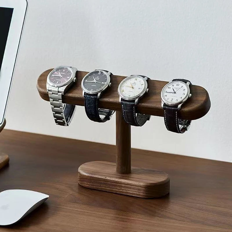 Luxury Solid Wood Rectangle Watch Jewelry Display Stand with Recycled Material Multifunction for Bracelet Necklace Watch Storage