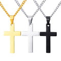 Jewelry Manufacturer's High-Polished Classic Christian Cross Necklace for Men Trendy Stainless Steel for Parties