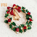 Christmas Ornaments Brooch Wreath Christmas Series Crystal Christmas Wreath Brooch Stocked