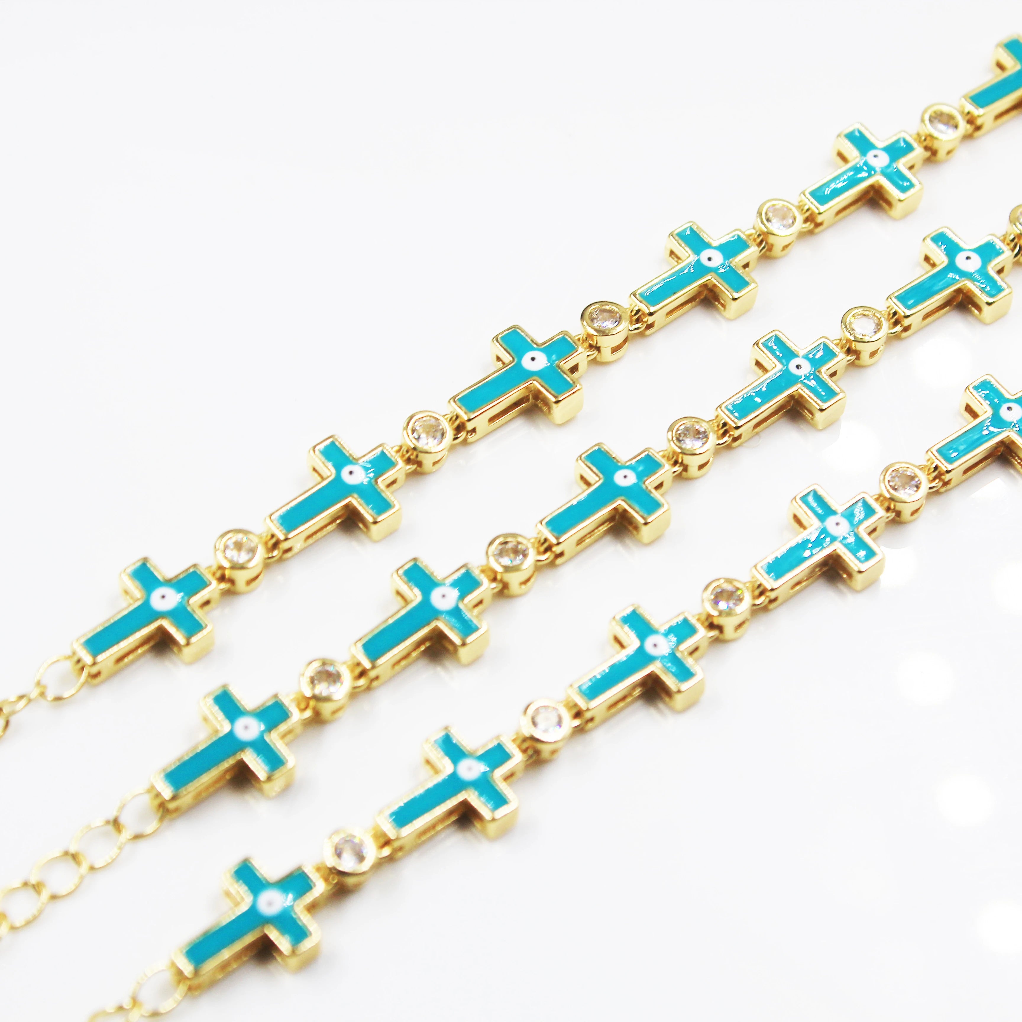 BMZ 2025 Good Quality New Adjustable Oil Plating Gold Cross Bracelet