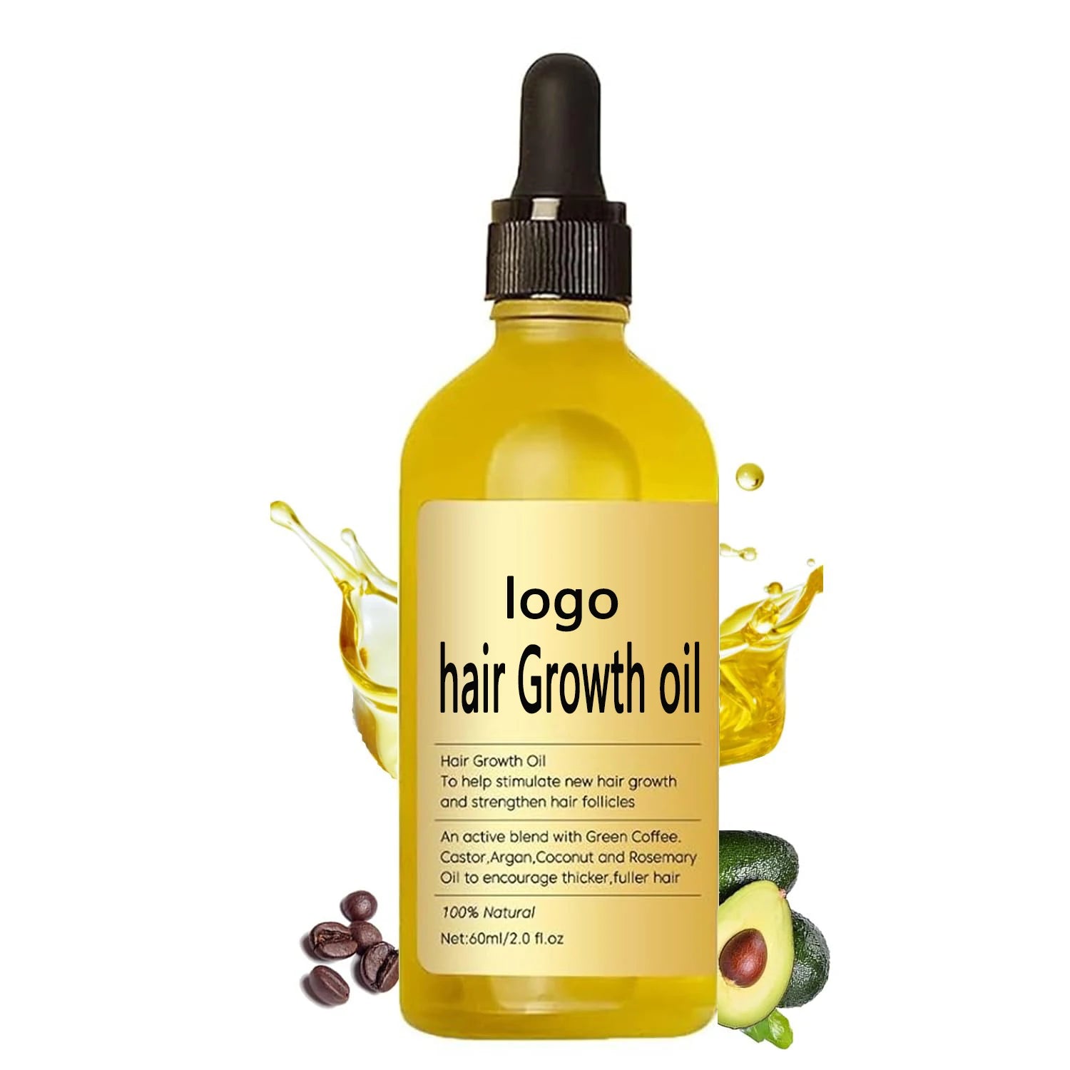 OEM Veganic Natural Repairs Promotes Hair Growth Oil Strengthens Damaged Hair Loss Revitalizes Scalp Hair Care for Men & Women