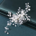 Niancan FS132 Pearl Bridal Hair Comb Ornaments White Rhinestone European-American Trendy Dinner Hair Accessories Side Insert