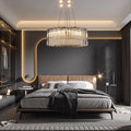 2025 New Modern Luxury Chrome Round K9 Crystal Chandelier for Hotel Bedroom Villa Study Led Hanging Lights for Home Luxury