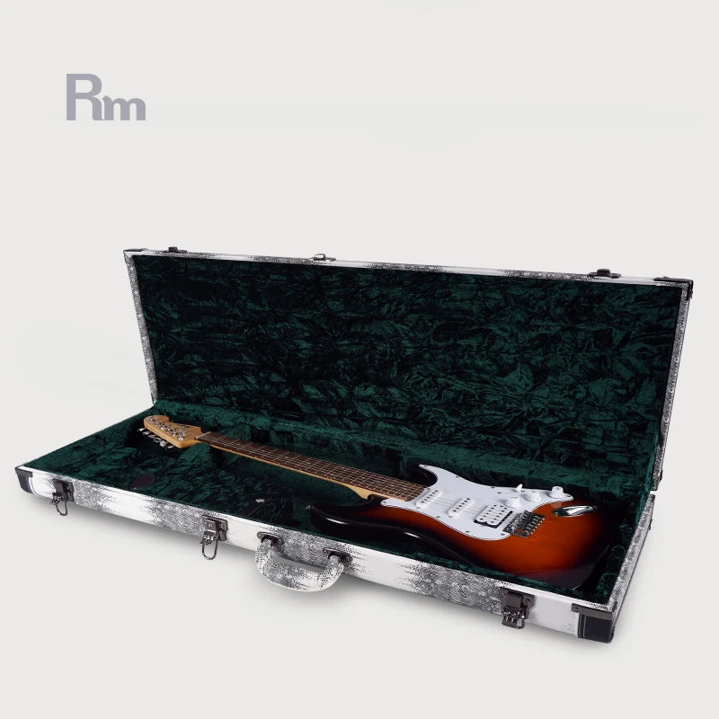 Wholesale WC45-E2 Large Custom Hard Case for Electric Guitar New Designed Leather and Wooden Instrument Bag & Cases