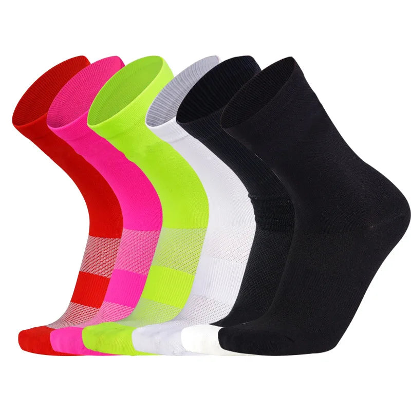 Outdoor Polyamide Nylon Athletic Sport Crew Socks Men Custom Cycling Socks