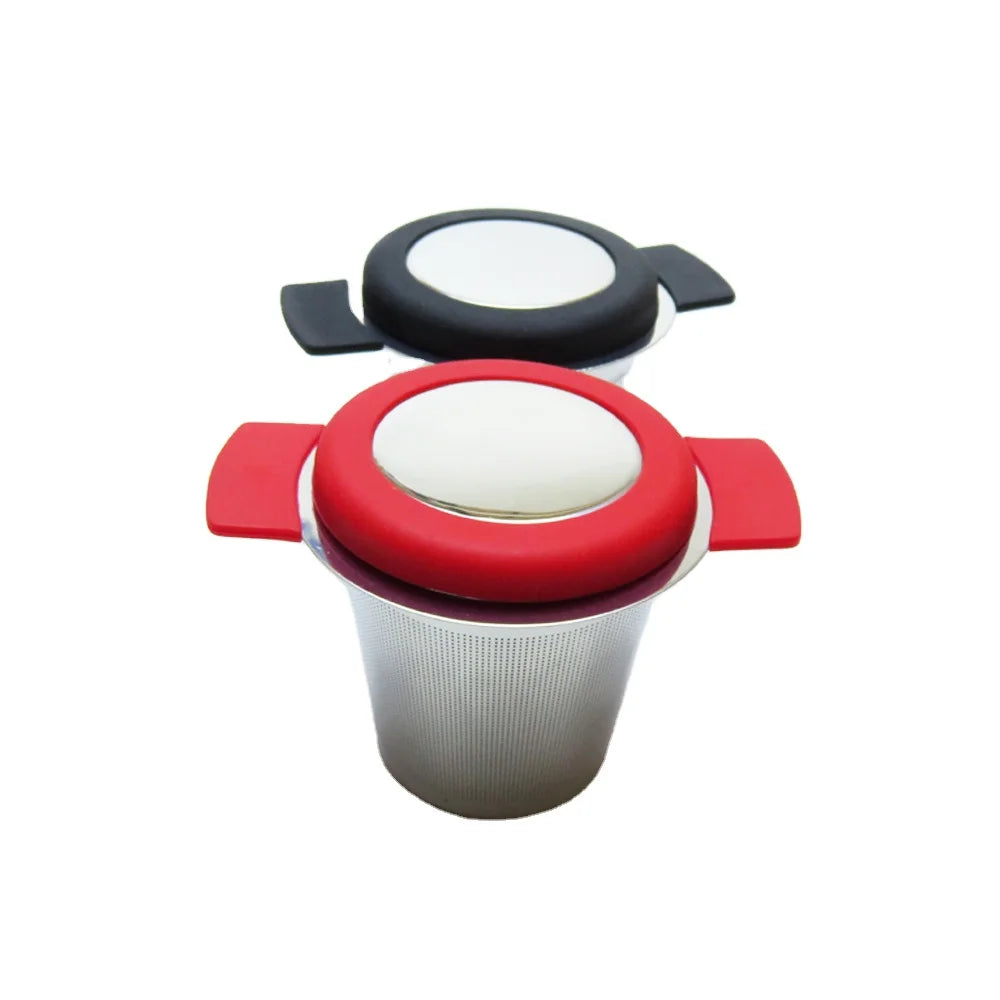 18/8 Stainless Steel 304 Tea Strainer with Double Silicone Handles for Loose Leaf Tea