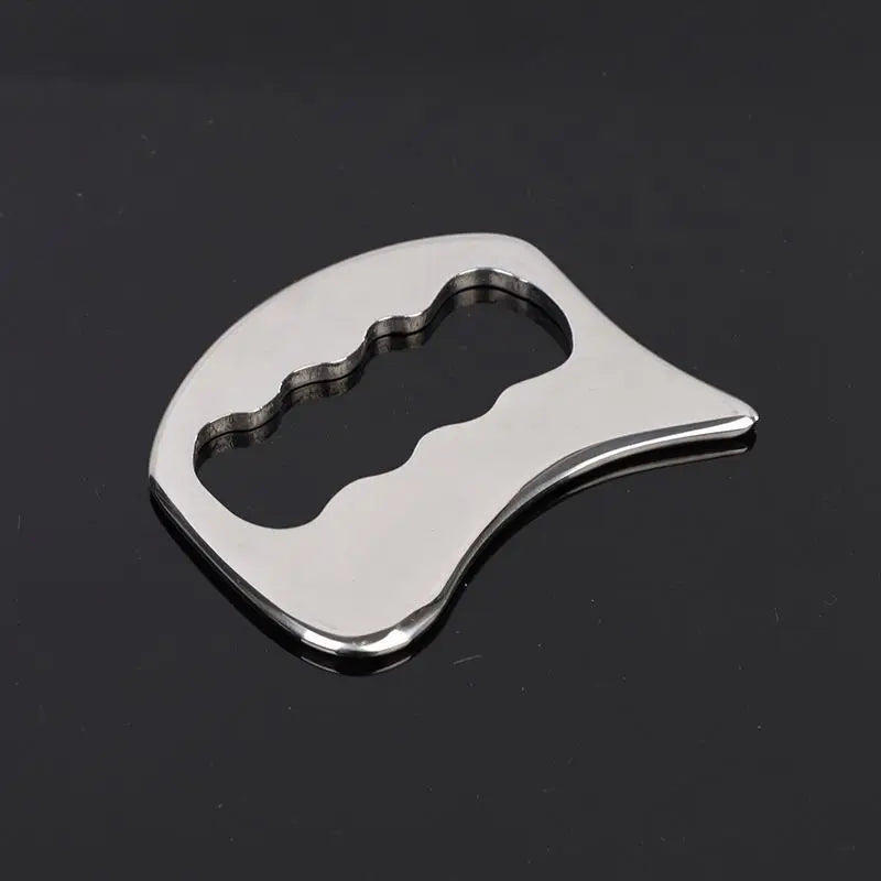 2026 Popular Sale Custom-Gua-Sha-Tool Gold Three Prong Stainless Steel Fish Type Gua Sha