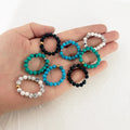 Fashion Natural Stone Bead Ring Jewelry Third Party Certified Daily Wear Elastic Rings for Women