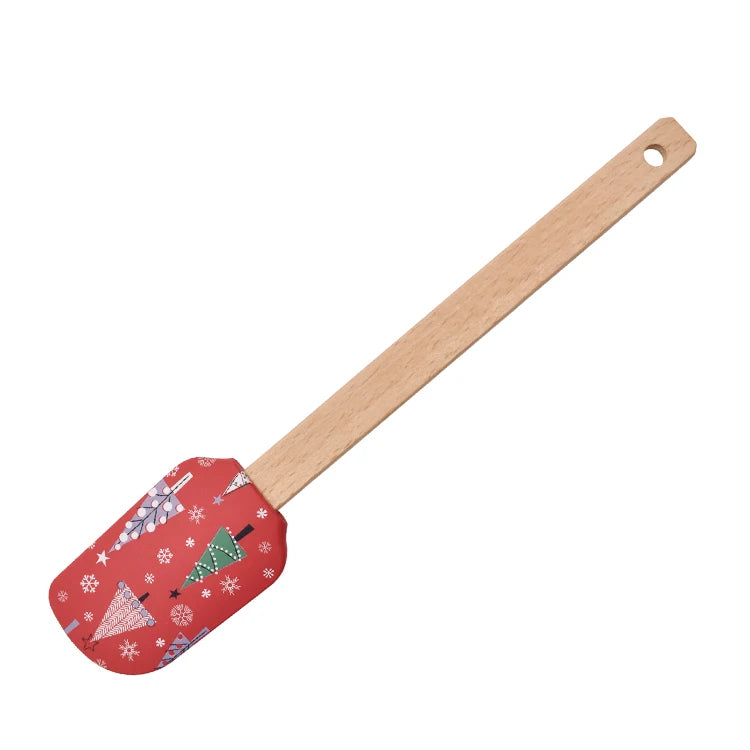 LFGB Silicone Spatula with Wooden Handle for Home Kitchen Use Big Promotion Before Christmas for Cake Salad Cream Butter Scraper