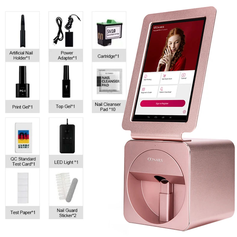 New O2Nails Mobile Nail Printer Machine Nails Art Printing Equipment Intelligent DIY Phone APP Operation Portable
