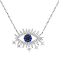 Dylam Custom Hot Selling Classic 925 Silver Chain Link Lucky Blue Devil Eyes Necklace Cubic Zircon Pendant Necklaces for Women
