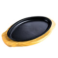 LYROE Regular Cast Iron Fajita Skillet Seasoned With Oil Black Serving Platter for Fajitas Steak Sizzler Dishes