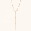 Ding Ran Wholesale 18K Gold Plated Stainless Steel Link Chain Freshwater Pearl Tassel Necklace Fashionable Jewelry