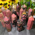 Wholesale Polished Healing Gemstone Crystals Tower Rhodonite Point Wand for Gift