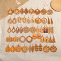 Fashion Jewelry Hollow African Wood Earrings Women Coffee Wooden Earrings Geometric Jewelry Bulk