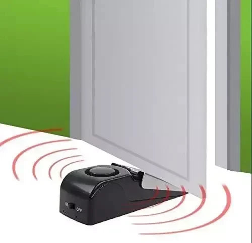 Home Office Stainless Steel Alarm Door Stopper for Bedroom Living Room Security Bathroom Hotel 120 DB Black White Certified