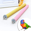 10/14/18cm Wood Bird Claw Beak Grinding Bar Standing Stick With Bell Parrot Station Rod Perch Stand Toy Bird Cage Accessories