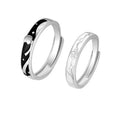 2Pcs Silver Color Fresh Sweet Little Prince Rose Fashion Couple Open Ring for Lover Men Women Jewelry New Hot Sale