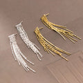 Fashion Unique Design Long Bamboo Snake Chain Tassel Drop Earrings for Girls S925 Sterling Silver Jewelry Gifts