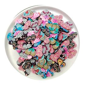 100pcs Mixed Polymer Clay Butterfly Slices Decor Polymer Hot Clay Sprinkles for Crafts Making DIY Slime Filling Accessories