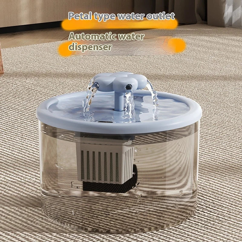 Large Capacity Automatic Mute Plastic Water Dispenser for Cats and Dogs Eco-Friendly Solid Pattern Pet Supply Drinking Artifact