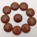 Huiying Round shaped flat bottom gold sand Stone 20mm cabochon jade polished stone Crafts
