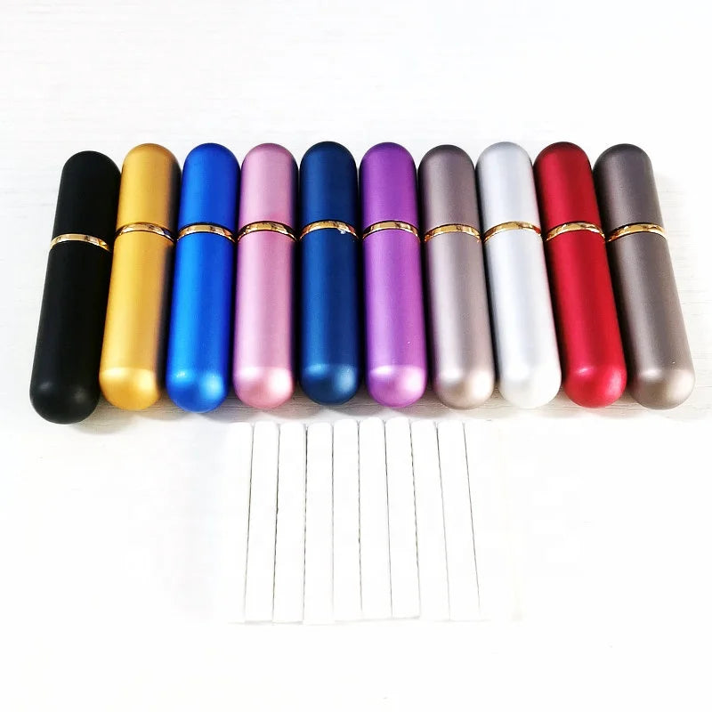 Custom Logo Aromatherapy Aluminum Metal Nasal Inhaler Sticks Essential Oil Aluminum Inhaler Tube Bottle With Replacement Wicks
