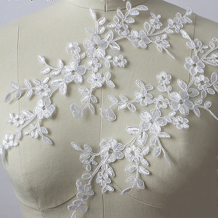 Multicolor Exquisite DIY Lace Mirror Flower Applique for Wedding Hair Accessories New Bags Usage